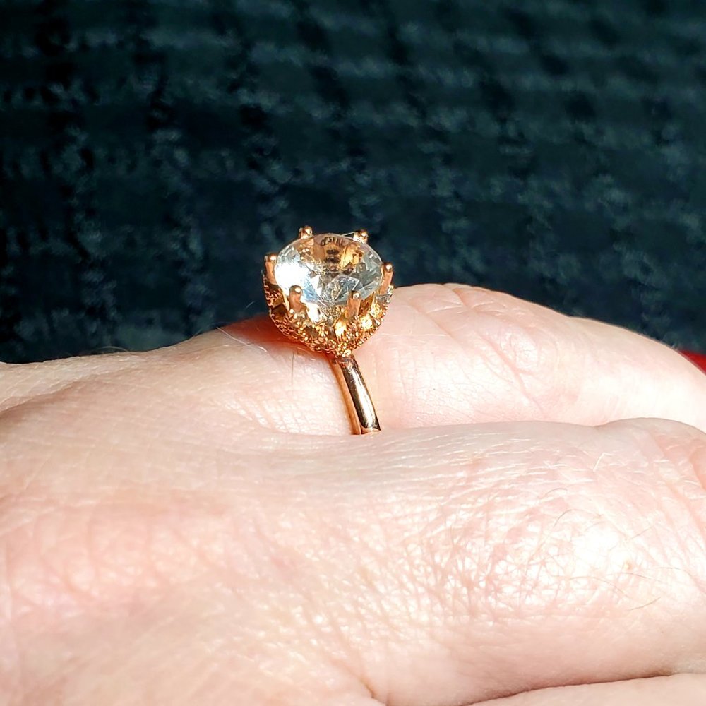 Kate 1ct White Topaz Ring 925 Sterling Silver - Picture 13 of 15